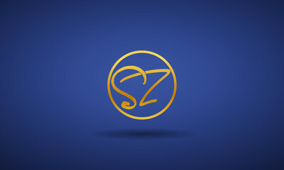 Unique, Modern, Elegant and Geometric Style Typography Alphabet SZ letters logo Icon