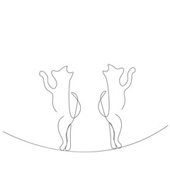 Dog continuous line drawing on white background. Vector illustration