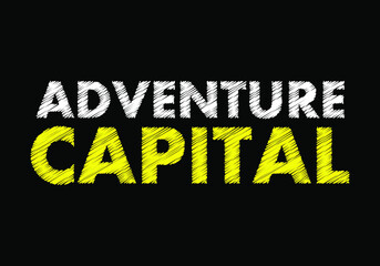 Fototapeta premium Adventure capital writing text on black chalkboard. vector illustration 