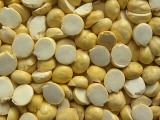 Yellow color roasted Chana dal or chickpea lentils Indian snack