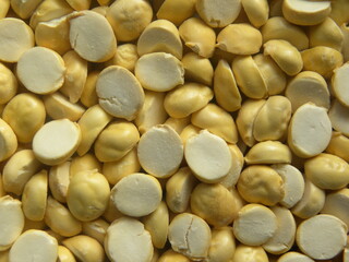 Yellow color roasted Chana dal or chickpea lentils Indian snack