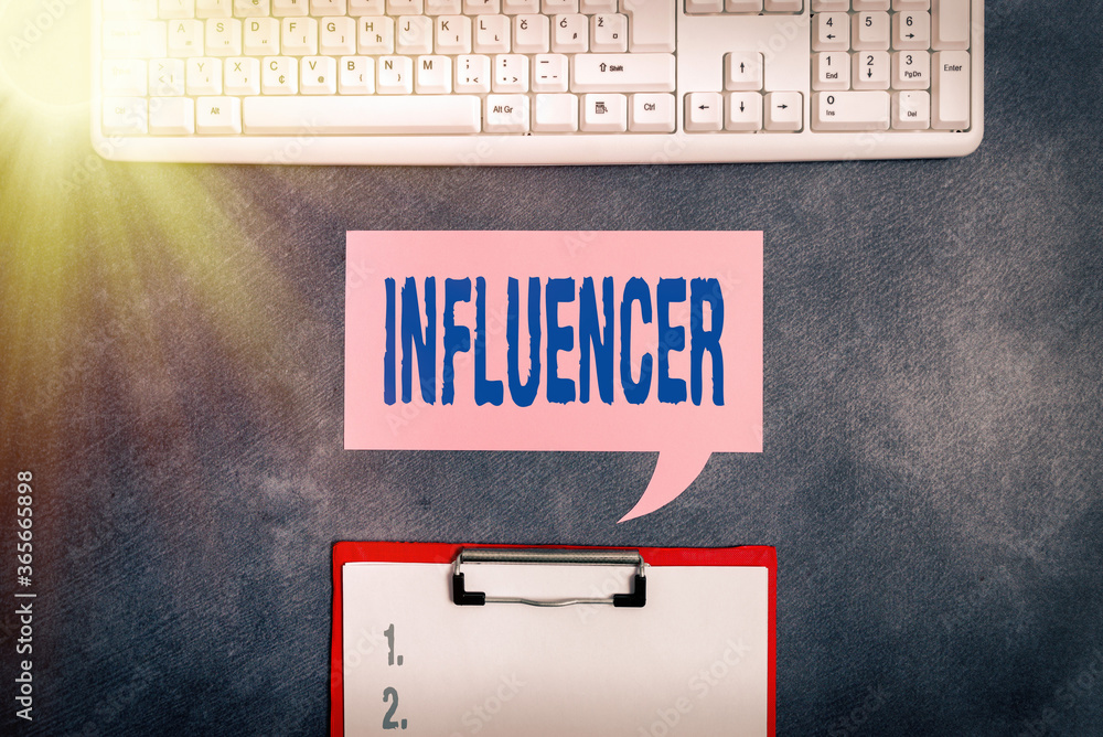 Poster text sign showing influencer. business photo text someone that changes the way the other conduct the