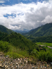 mountain landscape with blue sky