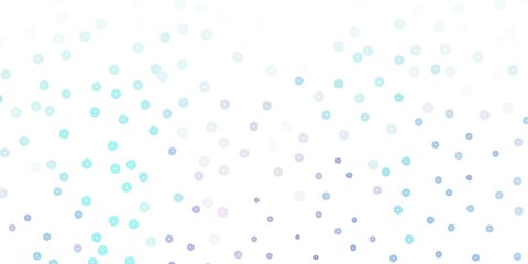 Light pink, blue vector doodle pattern with flowers.