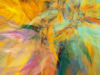 yellow abstract fractal background 3d rendering illustration
