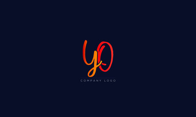 Unique, Modern, Elegant and Geometric Style Typography Alphabet YO letters logo Icon