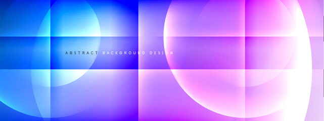 Vector abstract background - circle and cross on fluid gradient with shadows and light effects. Techno or business shiny design templates for text