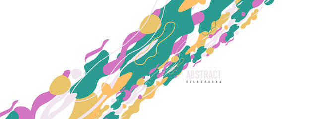 Trendy liquid style shapes abstract design, dynamic vector background for placards, brochures, posters, web landing pages, covers or banners