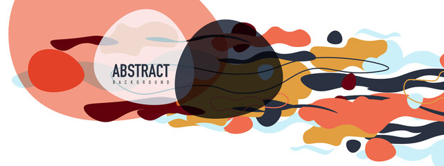 Trendy liquid style shapes abstract design, dynamic vector background for placards, brochures, posters, web landing pages, covers or banners