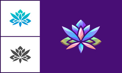 Shiny lotus flowers are perfect for logo