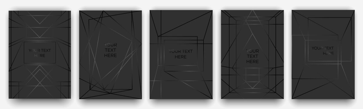 Black on black. A4 layout for modern design. Luxury templates for corporate printing.