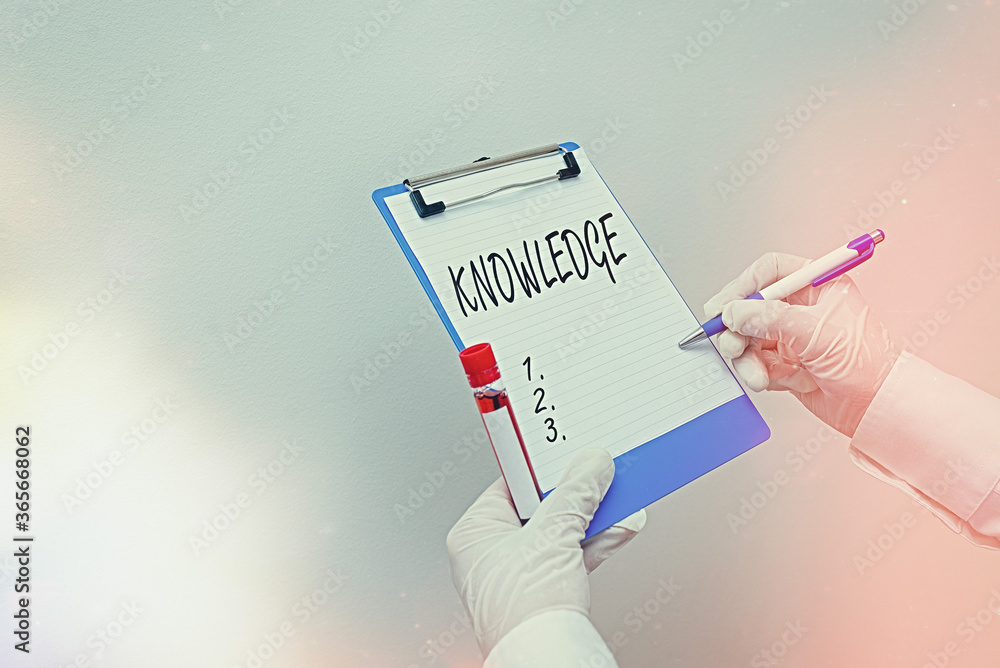 Poster writing note showing knowledge. business concept for skills that an individual has gained through ex