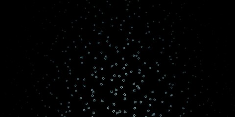 Dark BLUE vector layout with bright stars. Decorative illustration with stars on abstract template. Best design for your ad, poster, banner.