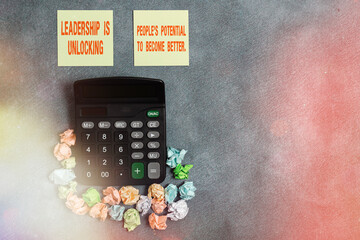 Word writing text Leadership Is Unlocking showing Potential To Become Better.. Business photo...