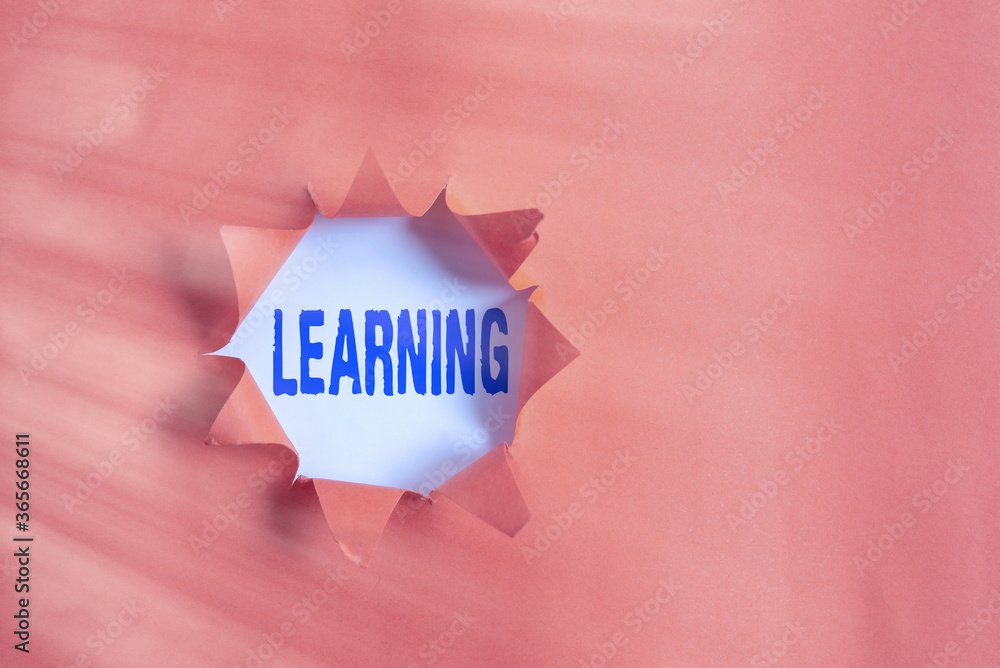 Poster text sign showing learning. business photo text awareness or skills learned through training researc