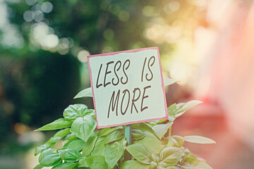 Handwriting text Less Is More. Conceptual photo used to express a minimalist approach is more...