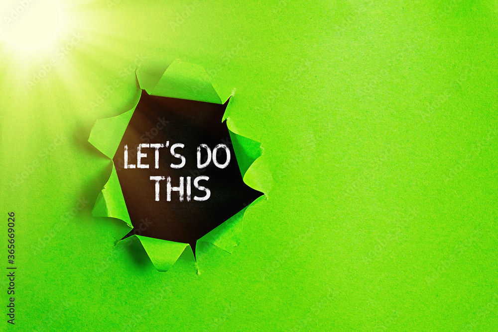 Poster writing note showing let s do this. business concept for the act to agree on doing something or woul