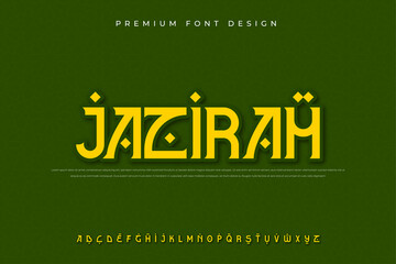 arabic alphabet font with modern and abstract style use for logo and brand 
