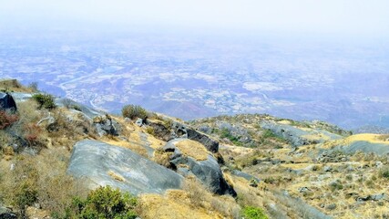 mountain landscape with blue sky