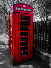 london telephone box classic red black England