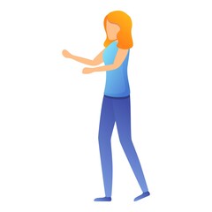 Woman stylist icon. Cartoon of woman stylist vector icon for web design isolated on white background