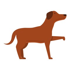 Dog gives paw icon. Cartoon of dog gives paw vector icon for web design isolated on white background