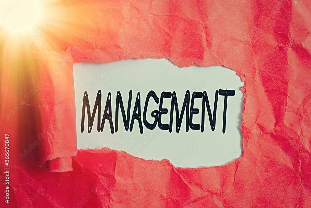 Poster conceptual hand writing showing management. concept meaning the authoritative act of directing or co