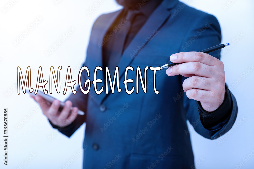 Poster handwriting text writing management. conceptual photo the authoritative act of directing or controll