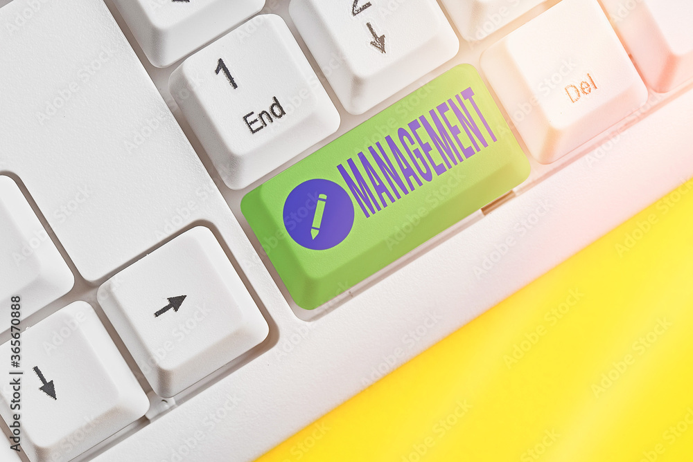 Poster text sign showing management. business photo text the authoritative act of directing or controlling 