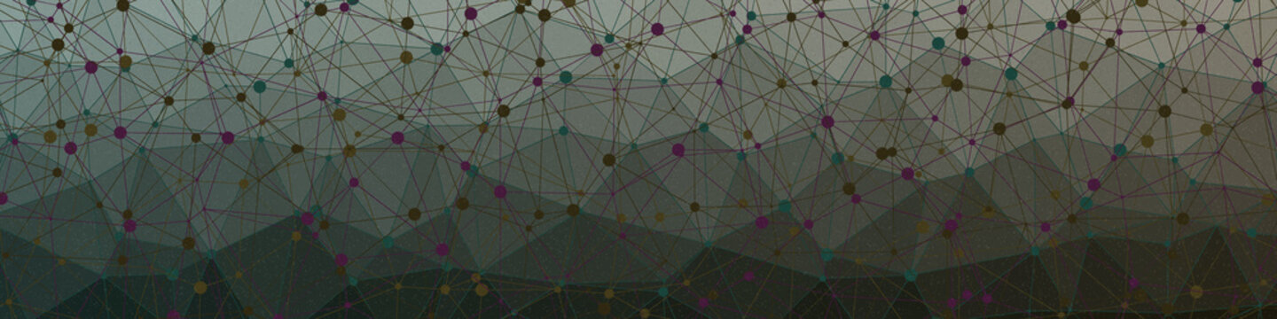 Deep Teal color Abstract color Low-Polygones Generative Art background illustration