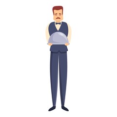 Serious butler icon. Cartoon of serious butler vector icon for web design isolated on white background