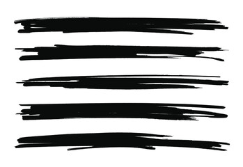 Set of black paint strokes.