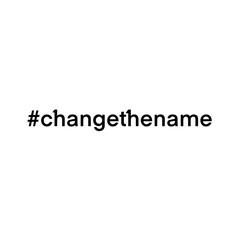 Change Name Tag hand writing isolated on white background. Black and white vector illustration. For cards, posters, stickers and professional design.