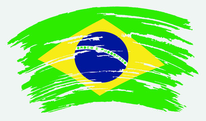 Flag of Brazil in grunge style.