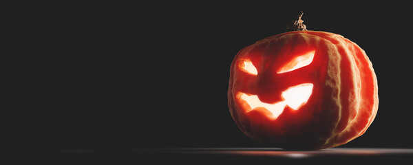Halloween pumpkin glowing. Jack-o'-lantern