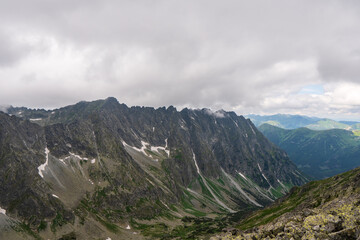 Obraz premium Mountains Landscape sunrise as seen From Koprovsky Peak in High Tatras, Slovakia