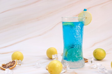 cocktail with lemon and ice