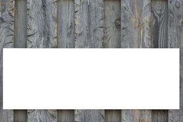 White stationery on a background of wooden boards. Place for advertising and advertising. Copy space.
