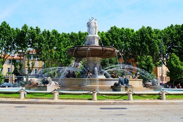 The Fontaine de la Rotonde fountain in Aix en Provence, France