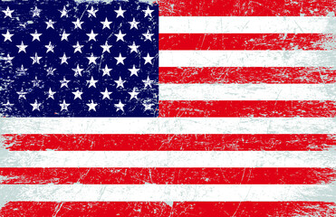 Old vintage American flag.Grunge USA flag.
