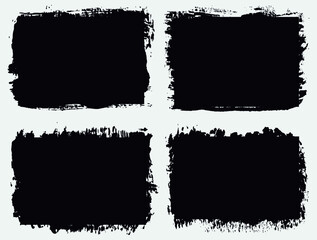 Fototapeta premium Set of black grunge frames.