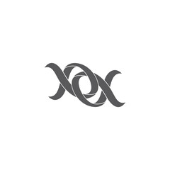 linked alpha 3d overlapping ribbon symbol logo vector