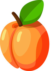 Sweet peach - vector summer fruit