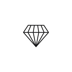 Diamond icon vector. Crystal sign isolated.