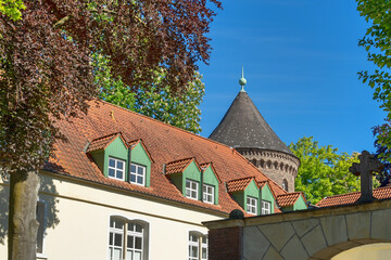 Engelsburg mit Stadtturm in Recklinghausen, Nordrhein-Westfalen