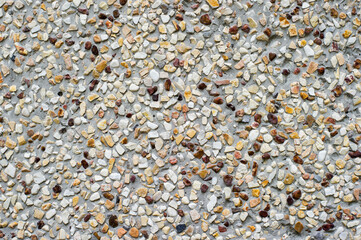 The walls are decorated with small stones.