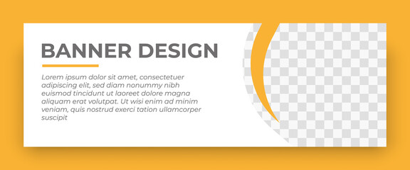 creative web banner template . standard size with a place for photos. banner templates design with yellow color . vector illustration