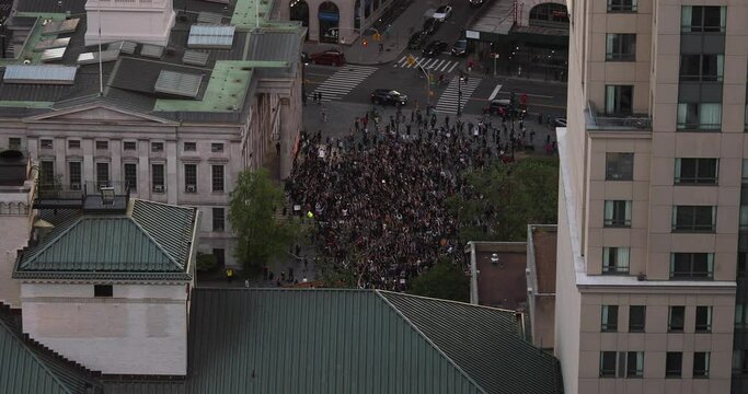 Protesters at a Black Lives Matter in Brooklyn, New York.