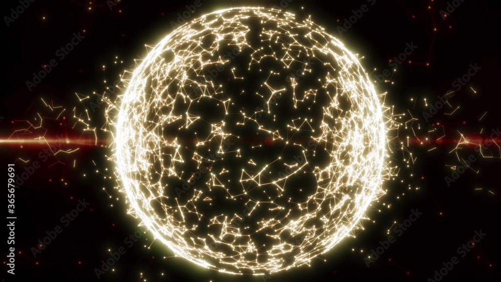 Poster abstract 3d rendering, technology. big data network concept. social future technology abstract busin