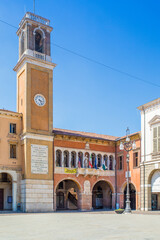 Fototapeta premium Italian town of Rovigo with Vittorio Emanuele square in a summer sunny day